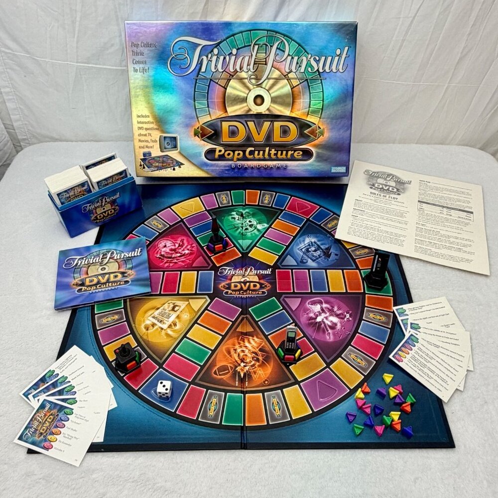 Trivial Pursuit DVD Pop Culture Board Game 2003 Parker Brothers 100% Complete
